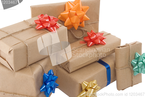 Image of gift boxes with different ribbon