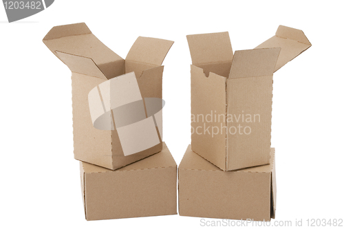 Image of Brown cardboard boxes arranged in stack