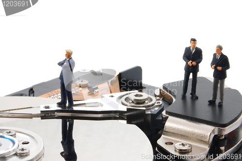 Image of business man on HDD