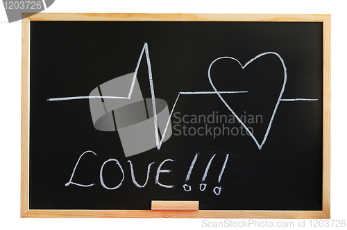 Image of blackboard and heart