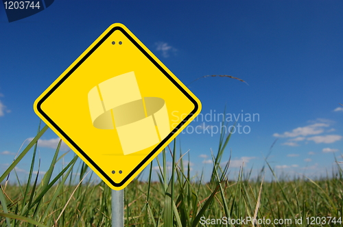 Image of yellow sign blank and empty