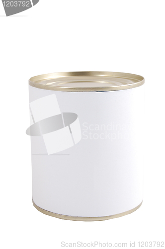 Image of isolated white tin