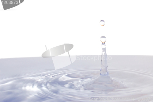 Image of water drop isolated on white 