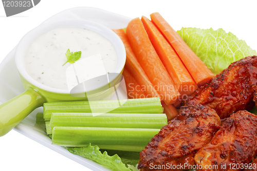 Image of Hot Wings With Vegies and Dip