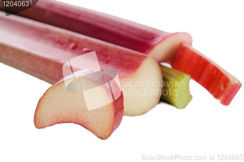 Image of The cut rhubarb