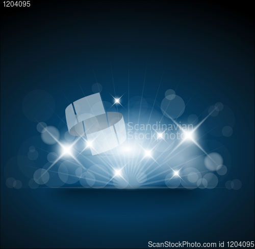 Image of Blue background with white lights