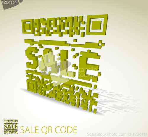 Image of Green 3D qr code for discounted item 