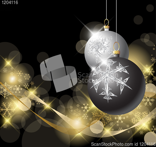 Image of Black and Silver Christmas bulbs