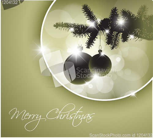 Image of Vector silhouette of a Christmas tree