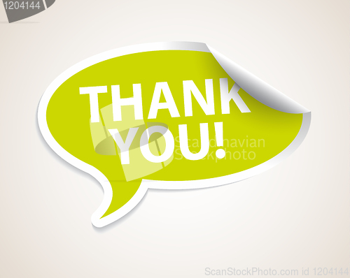 Image of Thank you speech bubble as sticker / label