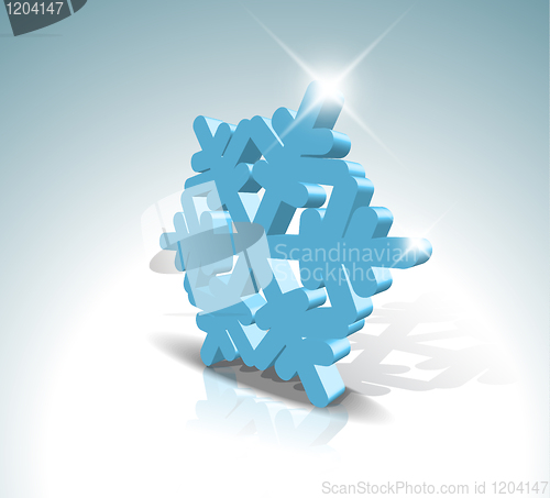 Image of Blue 3D snowflake