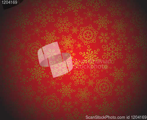 Image of Red and golden christmas pattern