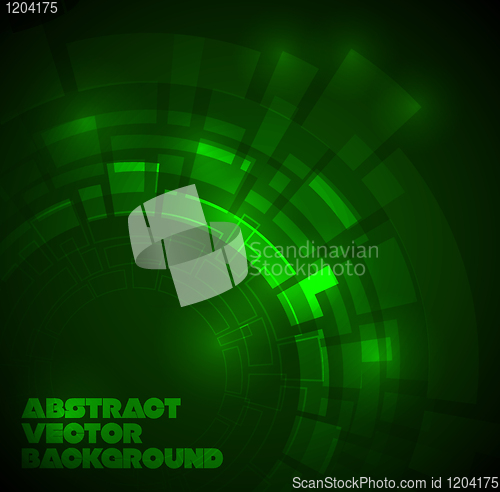 Image of Abstract dark green technical background