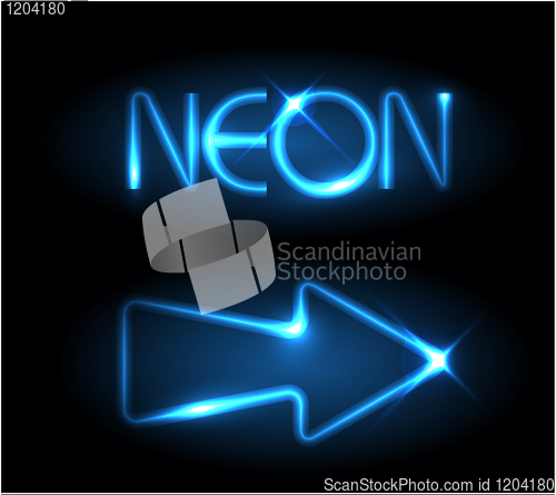 Image of Blue neon arrow