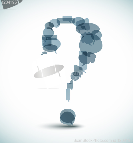 Image of Question mark made from speech bubbles