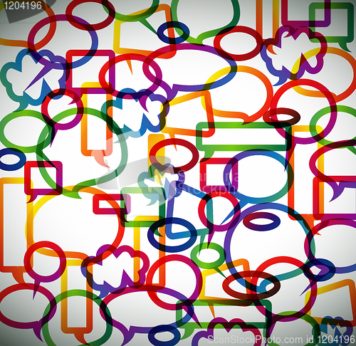 Image of Colorful background made from speech bubbles
