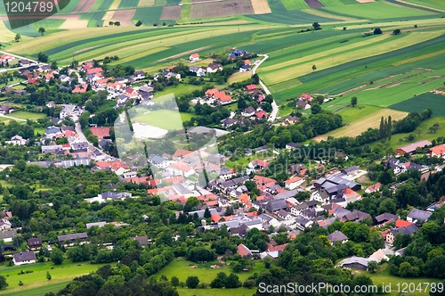 Image of A small town sorrunded by fields in Austria