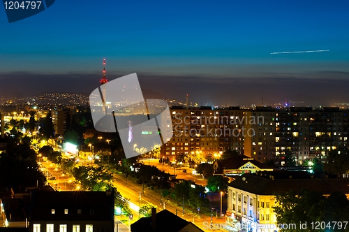 Image of City at night in Hungary 