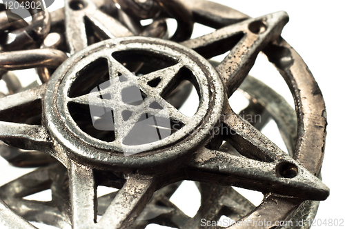 Image of Pentagram with reflection macro shot