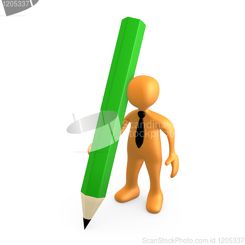 Image of Person With Large Pencil