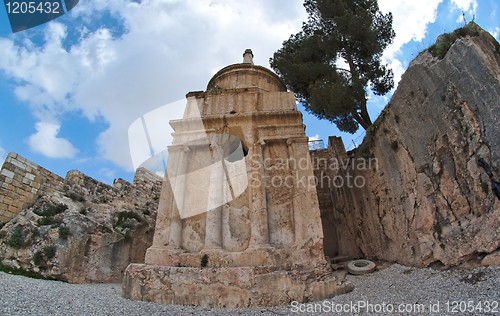Image of Fisheye view of the Tomb of Absalom in Jerusalem