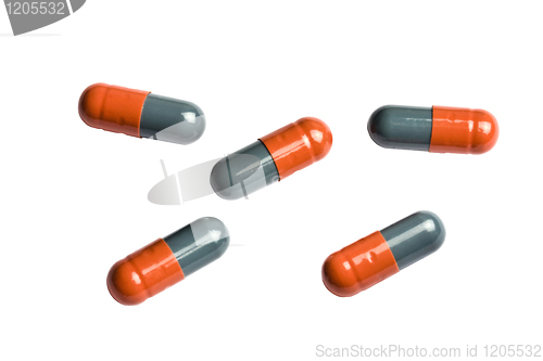 Image of capsules isolated on white background 