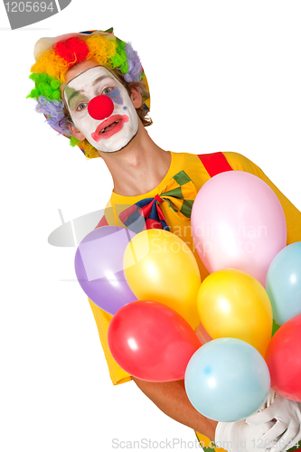 Image of Colorful clown with balloons