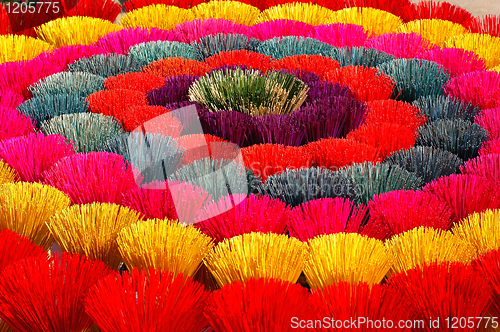 Image of Colorful joss sticks in Vietnam