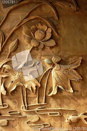 Image of Brick carvings of lotus