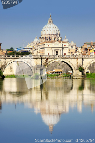 Image of Vatican City from Ponte Umberto I in Rome, Italy