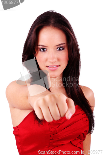 Image of woman on white getting into a fight