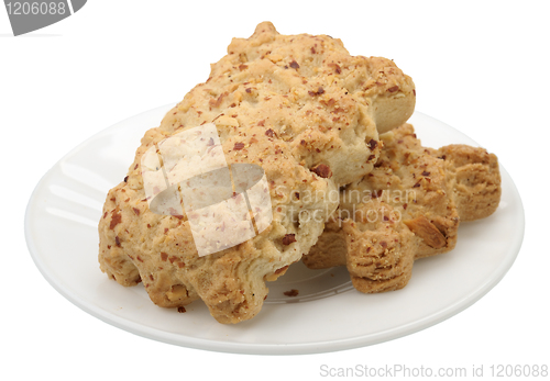 Image of Cookies on a white plate, isolated