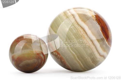 Image of Two stone balls, isolated