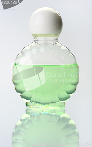 Image of Transparent bottle with shampoo