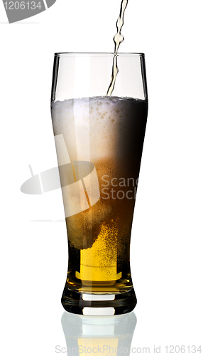 Image of Glass of beer, isolated.