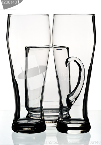 Image of Glasses and a mug for beer, isolated