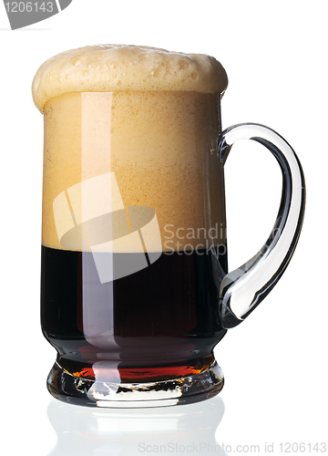 Image of Glass of dark beer, isolated.