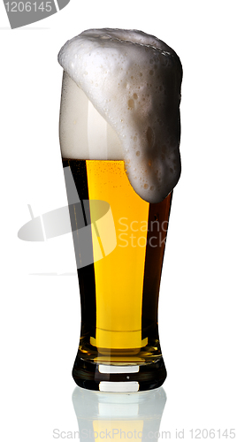 Image of Glass of beer, isolated.