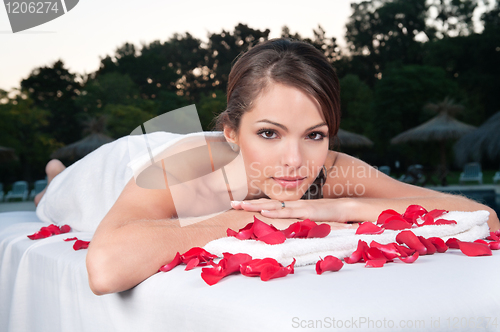Image of Beautiful woman at a day spa