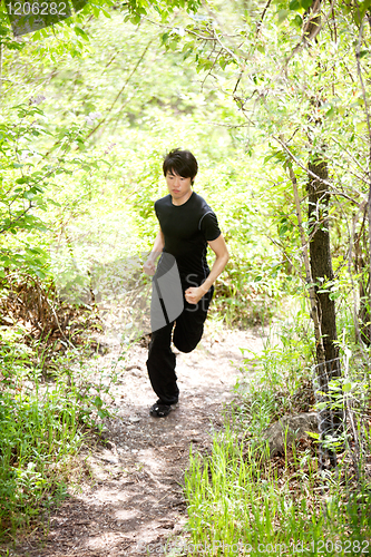 Image of man in sportswear jogging
