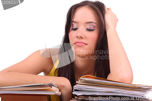 Image of Stressed young woman