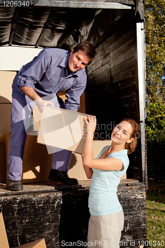 Image of Moving Truck Couple