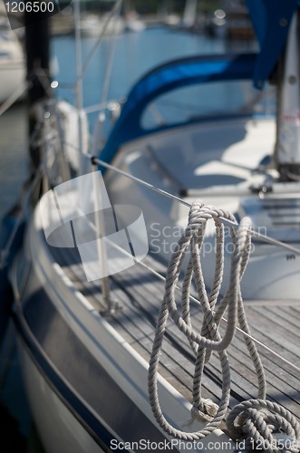 Image of part of a sailing-boat