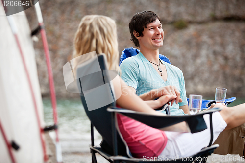 Image of Young couple enjoying the vacation