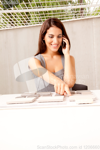 Image of Architect Choosing Stone Tile