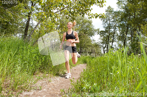 Image of woman jogging in a park