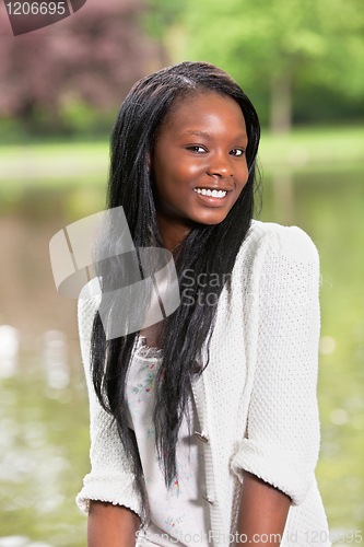 Image of Young African American woman smiling