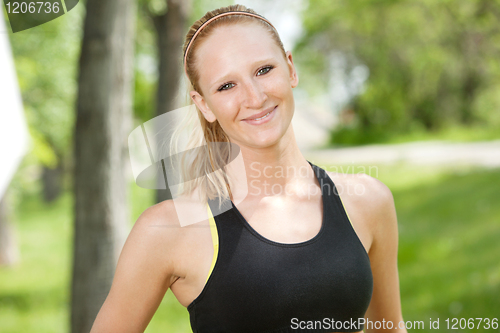 Image of Close-up of woman in sportswear