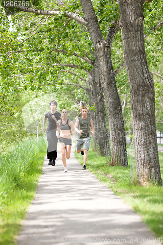 Image of Friends jogging during morning time