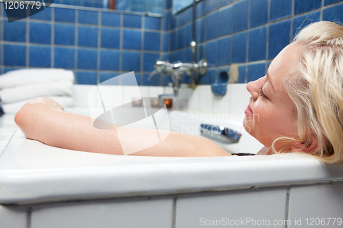 Image of Woman in Relaxing Bath